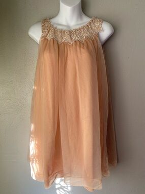 Gilfred Chiffon Sleeveless Overlay Dress with Lace Yoke